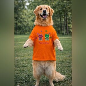 Orange Kids T-Shirt with Frog Print